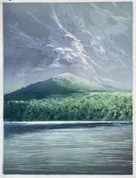 Monadnock From Stone Pond, 5th state Matt Brown Woodblock Print Monadnock From Stone Pond, 5th state